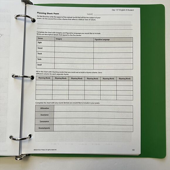 BJU Press Writing Grammar Literature Student Handouts English 8 Homeschool Curri - Picture 12 of 13